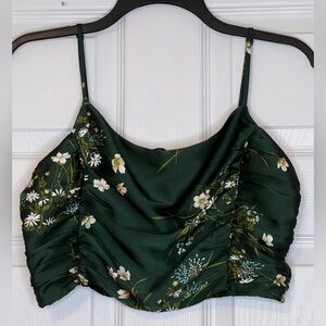 Rachel Zoe Dark Green Floral Camisole